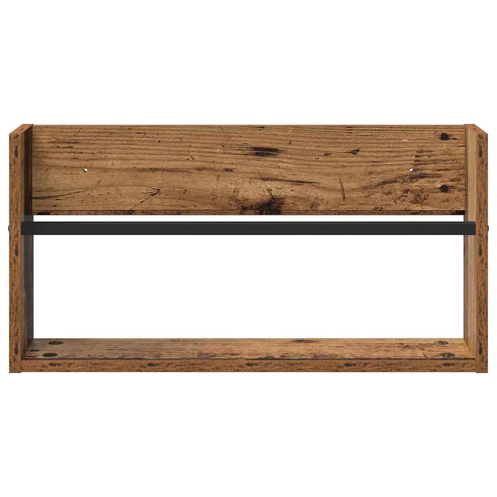 Regál Na Časopisy S Policí 2 Ks Staré Dřevo 60 X 12 X 30 Cm