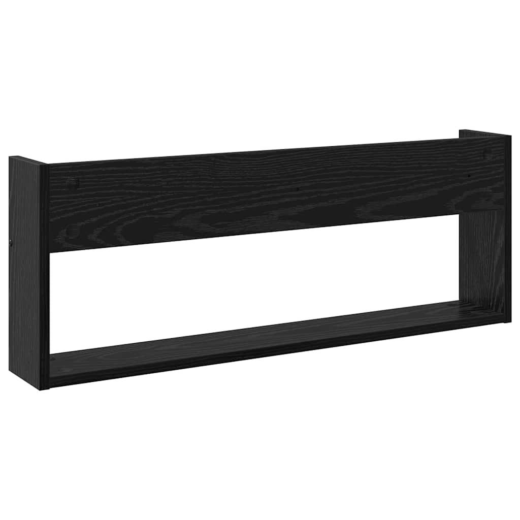Regál Na Časopisy S Policí 2 Ks Černý Dub 80 X 12 X 30 Cm