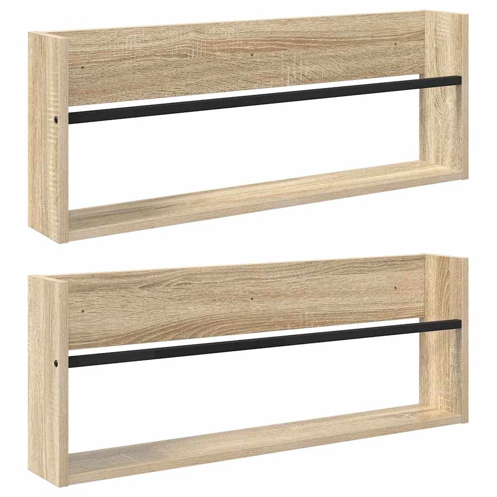 Regál Na Časopisy S Policí 2 Ks Sonoma Dub 80 X 12 X 30 Cm