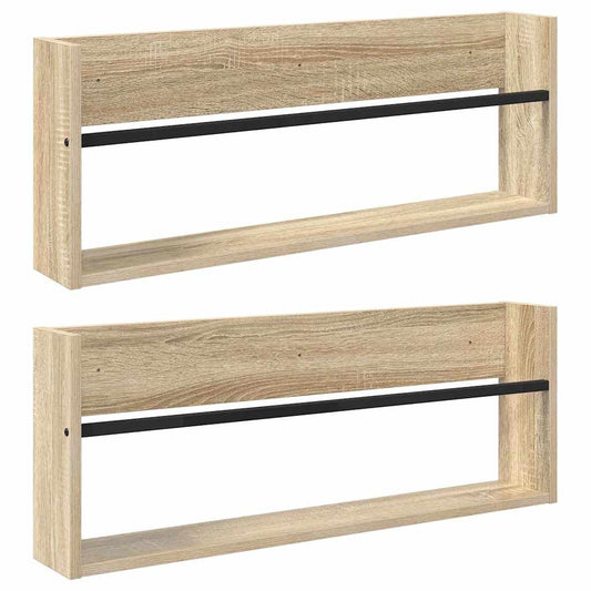 Regál Na Časopisy S Policí 2 Ks Sonoma Dub 80 X 12 X 30 Cm