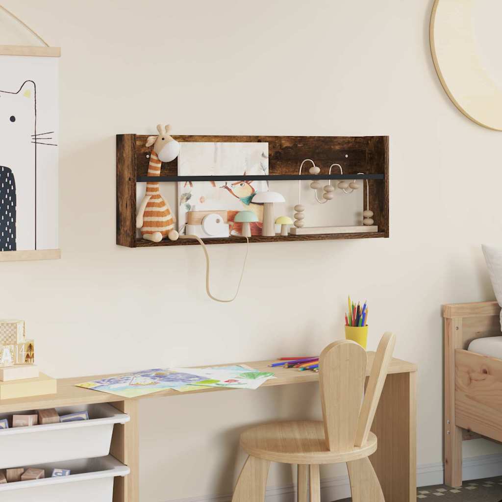 Regál Na Časopisy Kouřový Dub 80 X 12 X 30 Cm Kompozitní Dřevo