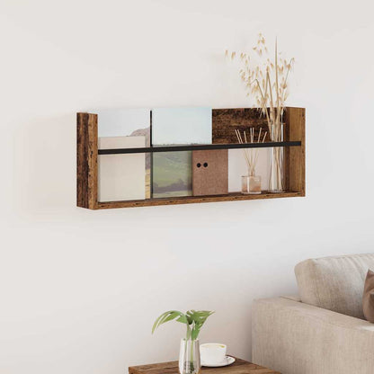 Regál Na Časopisy Staré Dřevo 80 X 12 X 30 Cm Kompozitní Dřevo