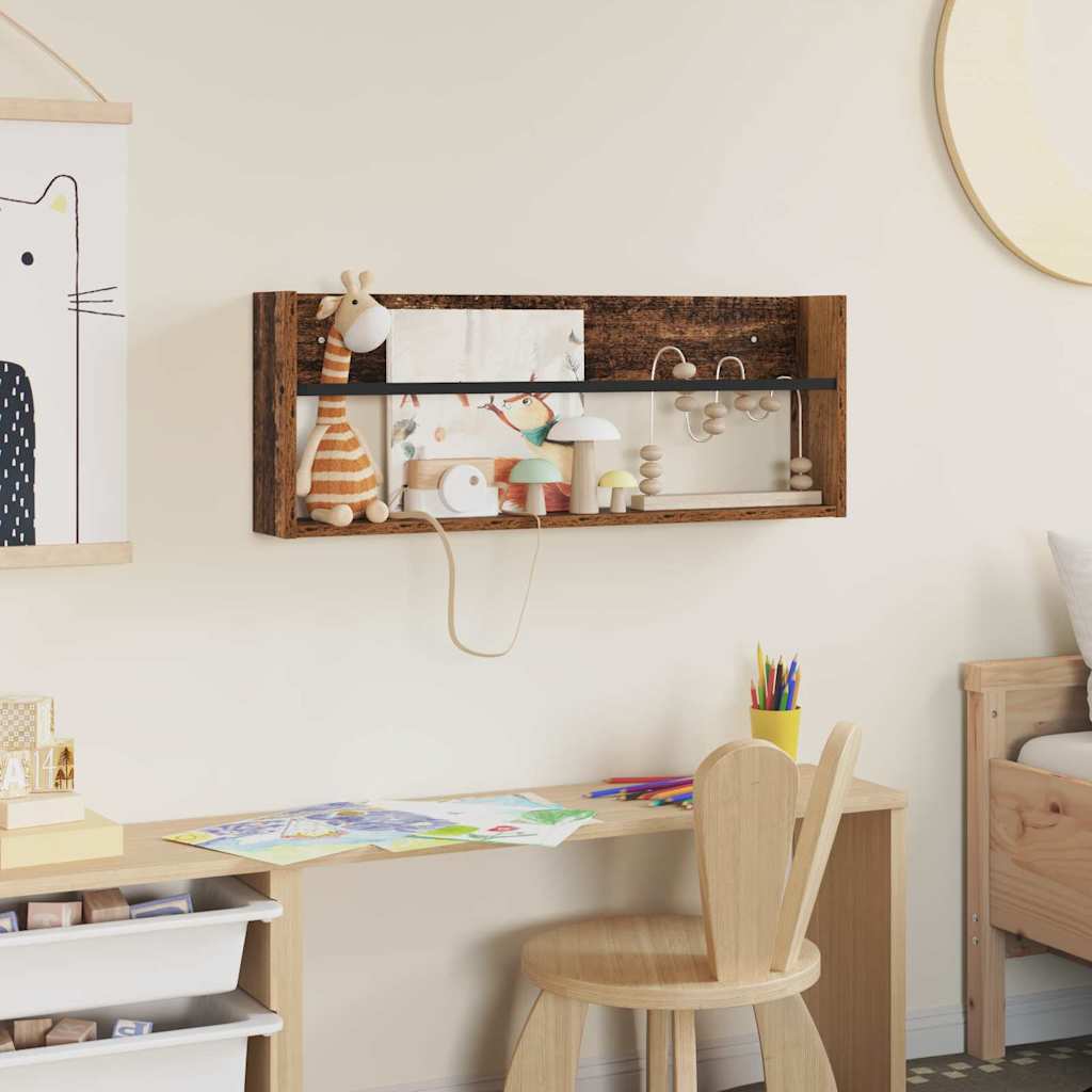 Regál Na Časopisy Staré Dřevo 80 X 12 X 30 Cm Kompozitní Dřevo