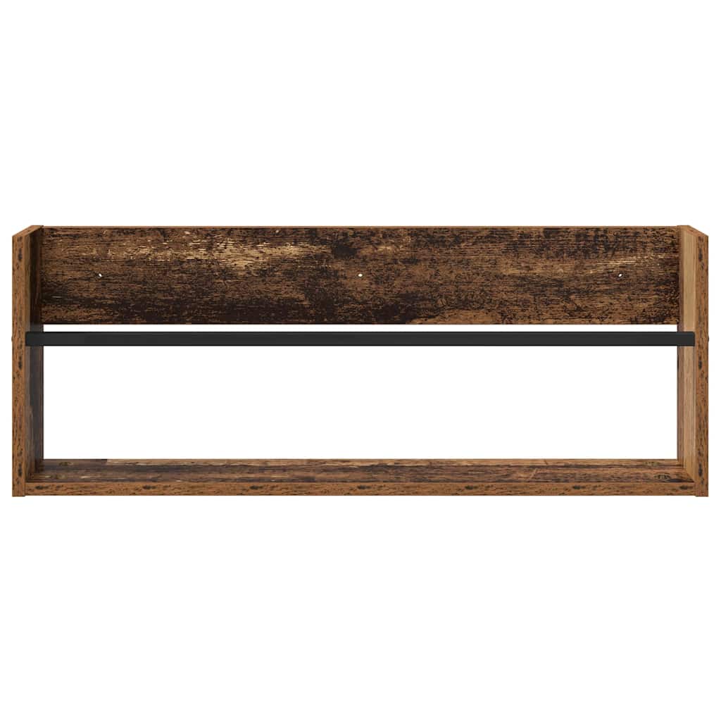 Regál Na Časopisy S Policí 2 Ks Staré Dřevo 80 X 12 X 30 Cm