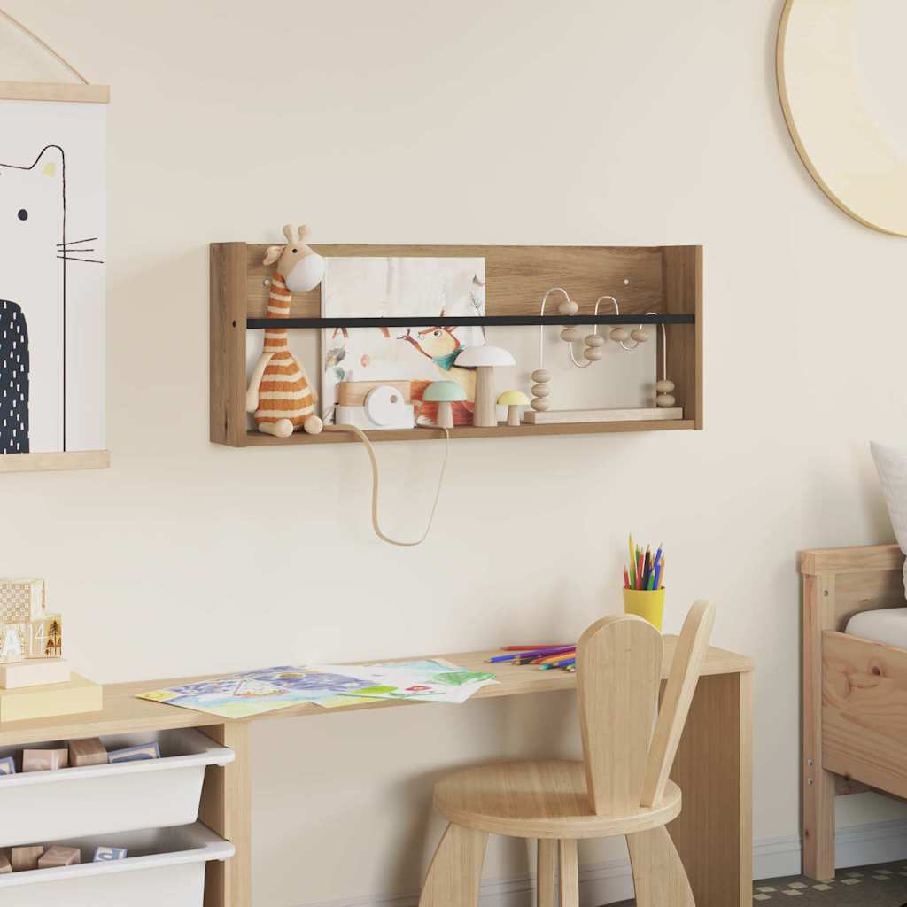 Regál Na Časopisy S Policí Artisanový Dub 80 X 12 X 30 Cm