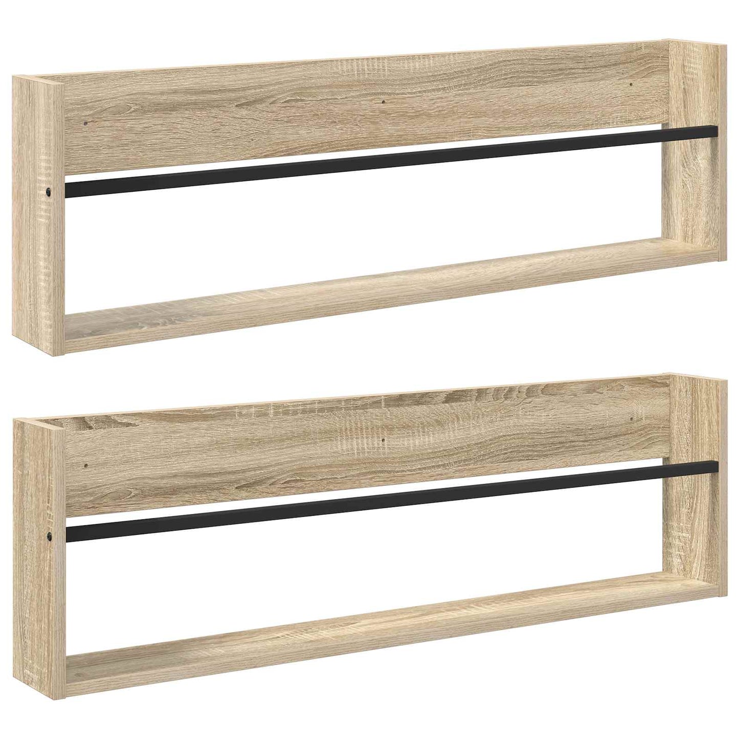 Regál Na Časopisy S Policí 2 Ks Sonoma Dub 100 X 12 X 30 Cm