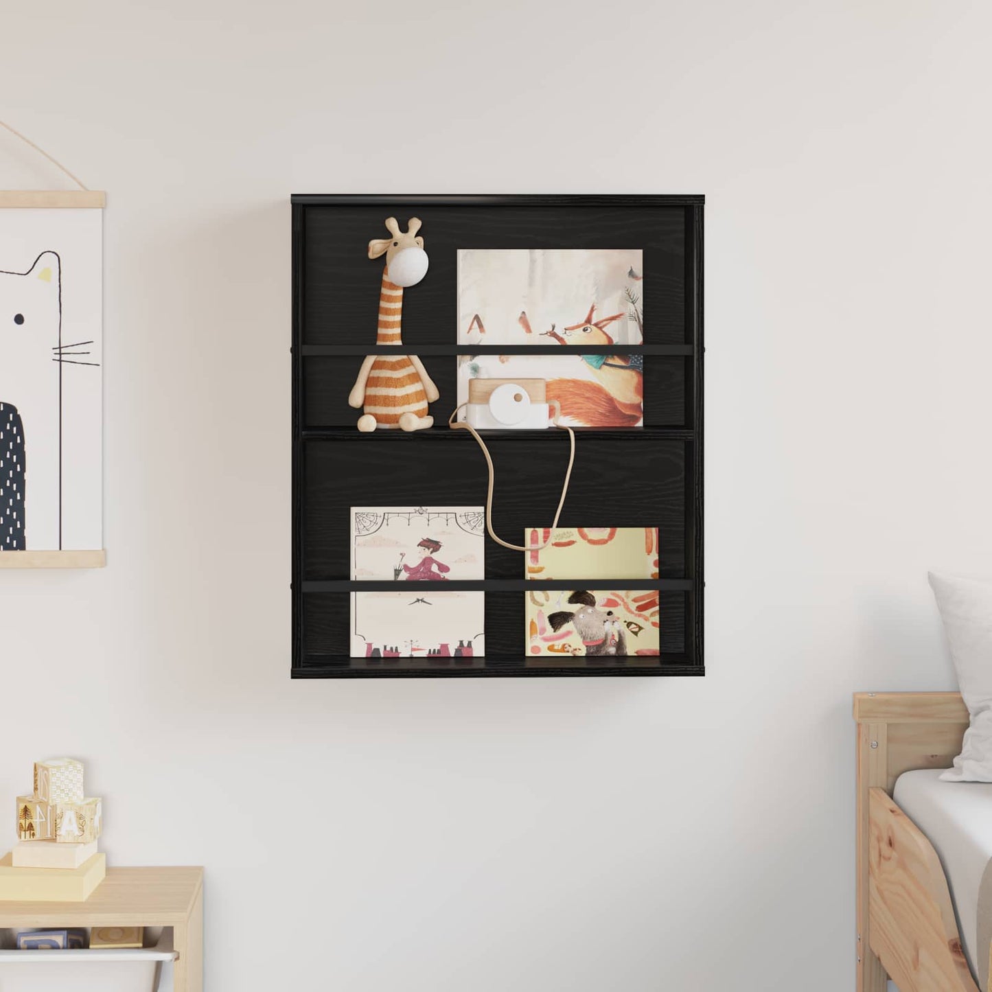 Regál Na Časopisy Černý Dub 60 X 12 X 70 Cm Kompozitní Dřevo