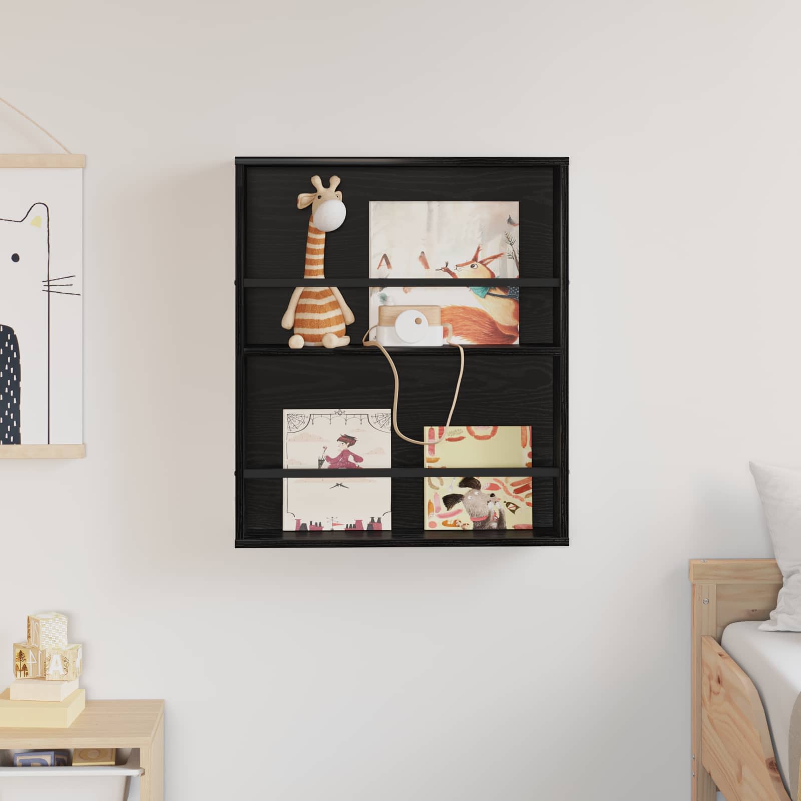 Regál Na Časopisy Černý Dub 60 X 12 X 70 Cm Kompozitní Dřevo