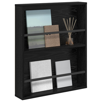 Regál Na Časopisy Černý Dub 60 X 12 X 70 Cm Kompozitní Dřevo