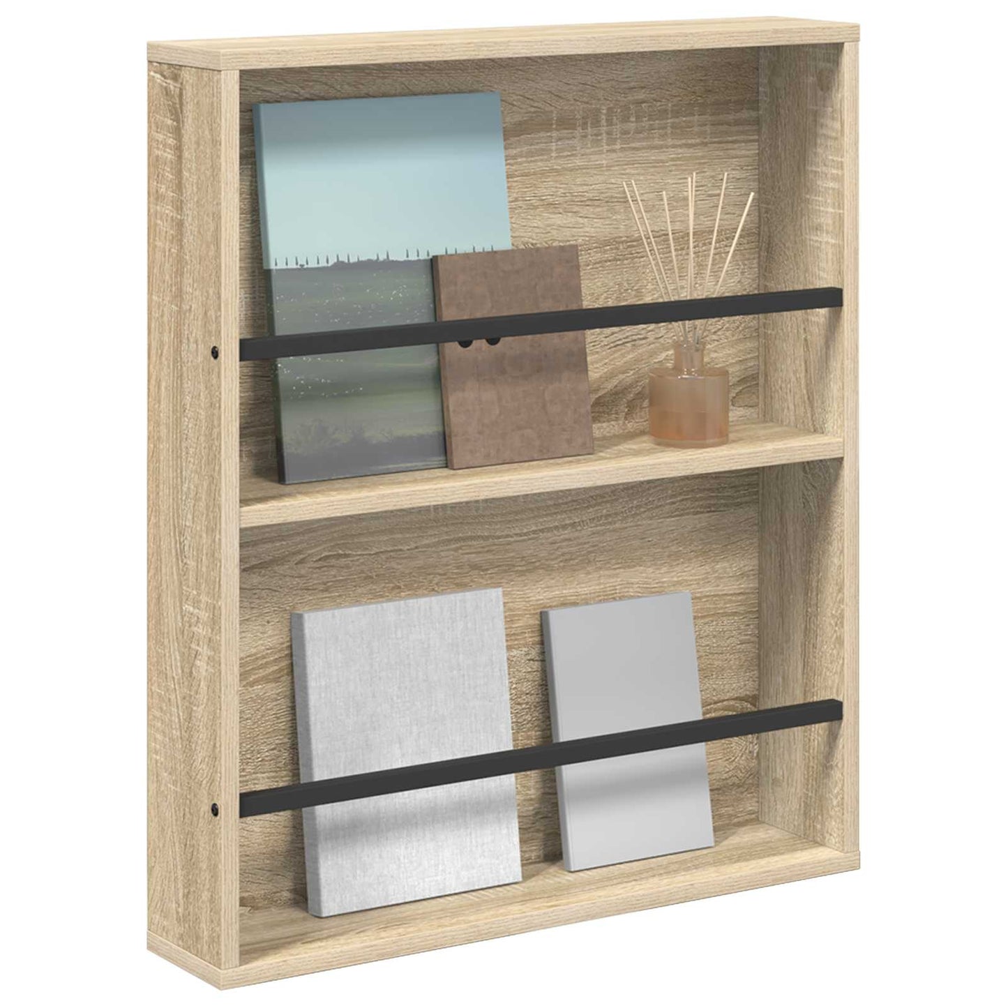 Regál Na Časopisy Sonoma Dub 60 X 12 X 70 Cm Kompozitní Dřevo