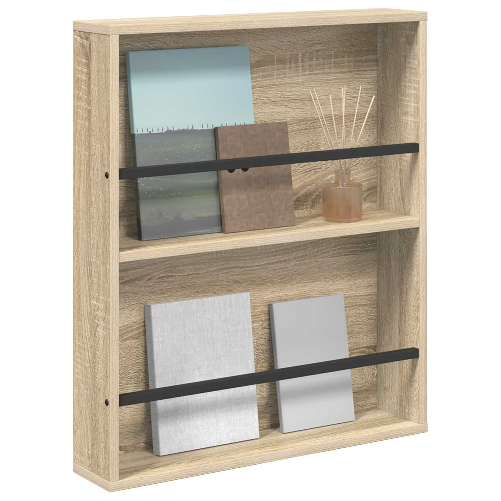 Regál Na Časopisy Sonoma Dub 60 X 12 X 70 Cm Kompozitní Dřevo