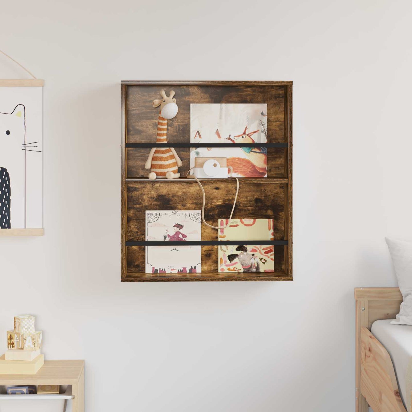 Regál Na Časopisy Kouřový Dub 60 X 12 X 70 Cm Kompozitní Dřevo