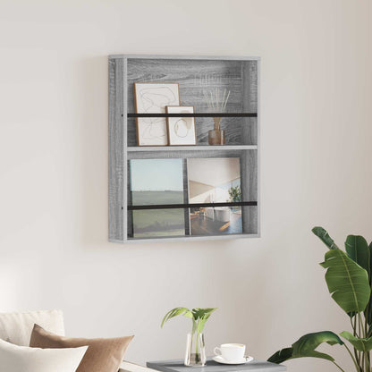 Regál Na Časopisy Šedá Sonoma 60 X 12 X 70 Cm Kompozitní Dřevo