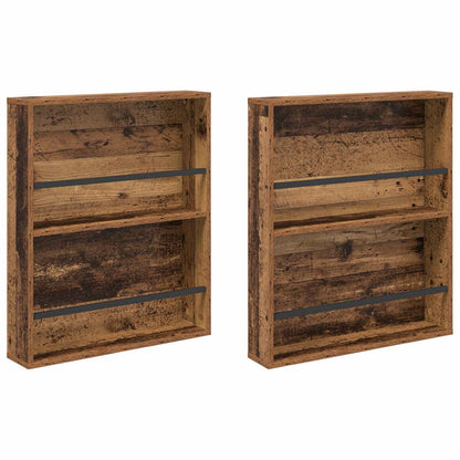 Regál Na Časopisy S Policí 2 Ks Staré Dřevo 60 X 12 X 70 Cm
