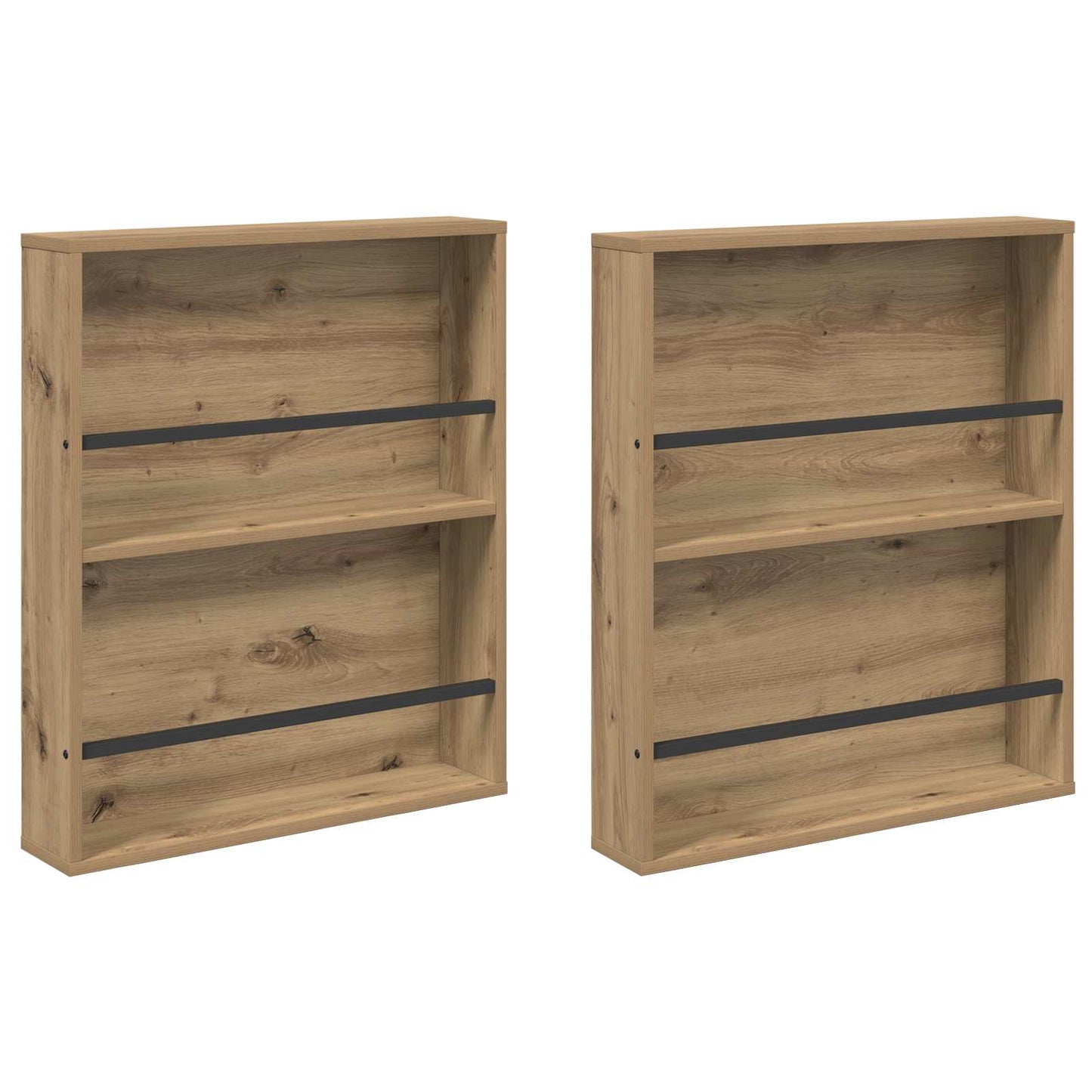Regál Na Časopisy S Policí 2 Ks Artisanový Dub 60 X 12 X 70 Cm