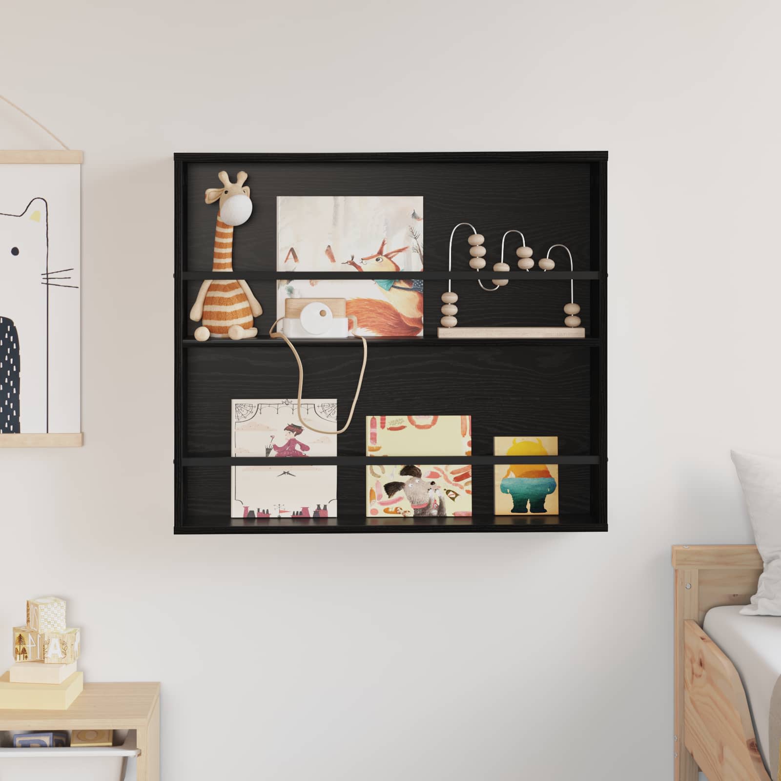 Regál Na Časopisy Černý Dub 80 X 12 X 70 Cm Kompozitní Dřevo