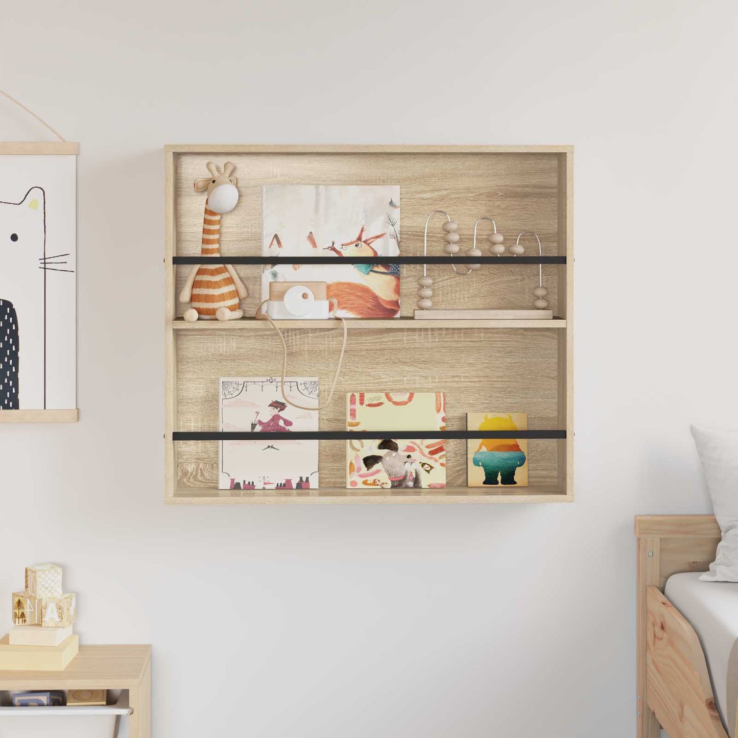 Regál Na Časopisy Sonoma Dub 80 X 12 X 70 Cm Kompozitní Dřevo