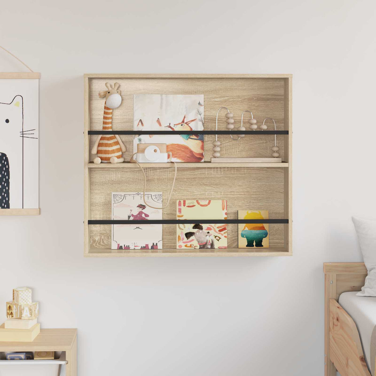 Regál Na Časopisy Sonoma Dub 80 X 12 X 70 Cm Kompozitní Dřevo