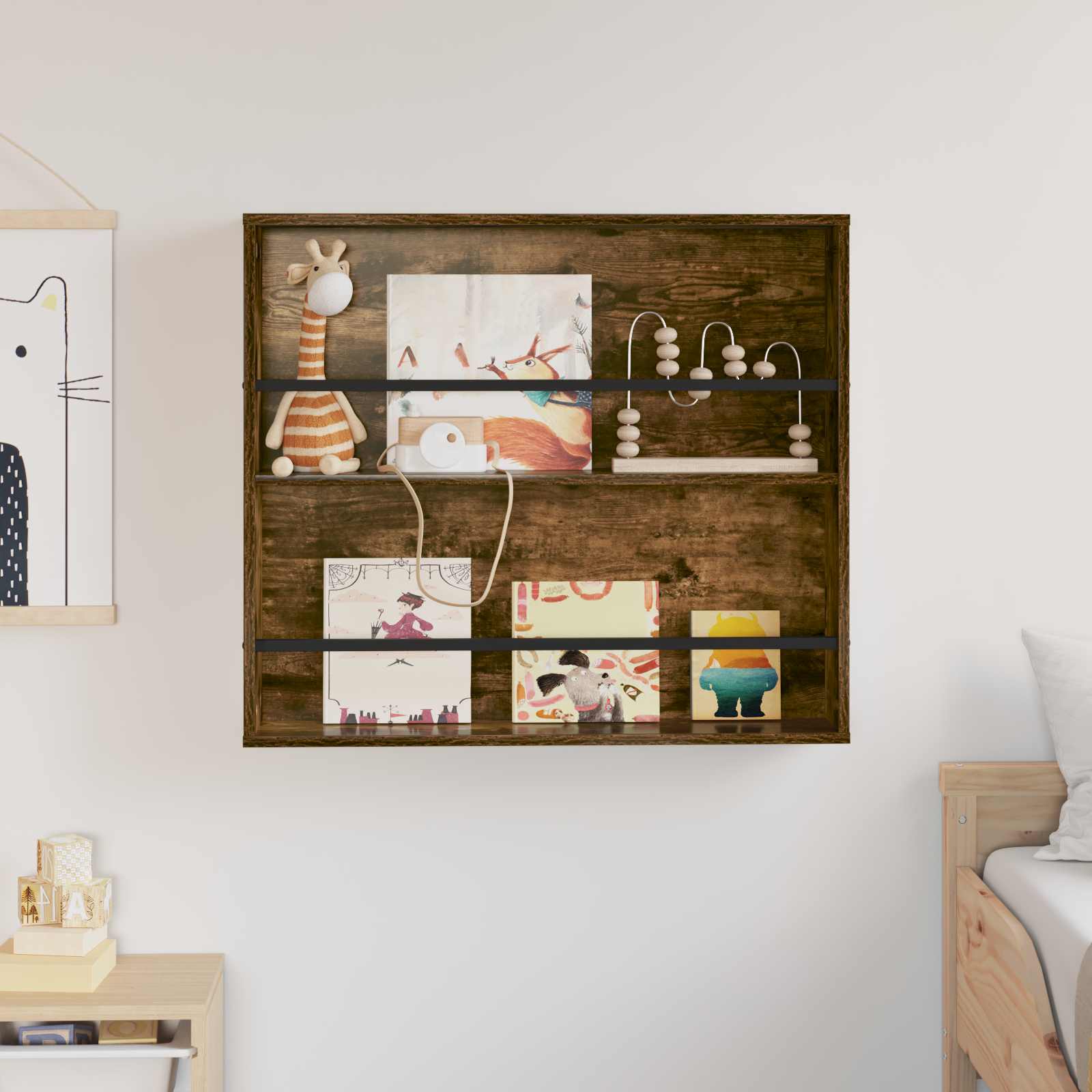 Regál Na Časopisy Kouřový Dub 80 X 12 X 70 Cm Kompozitní Dřevo