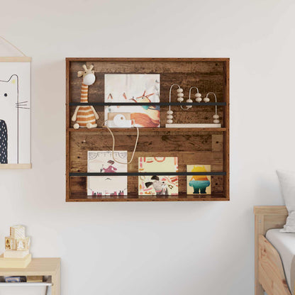 Regál Na Časopisy Staré Dřevo 80 X 12 X 70 Cm Kompozitní Dřevo