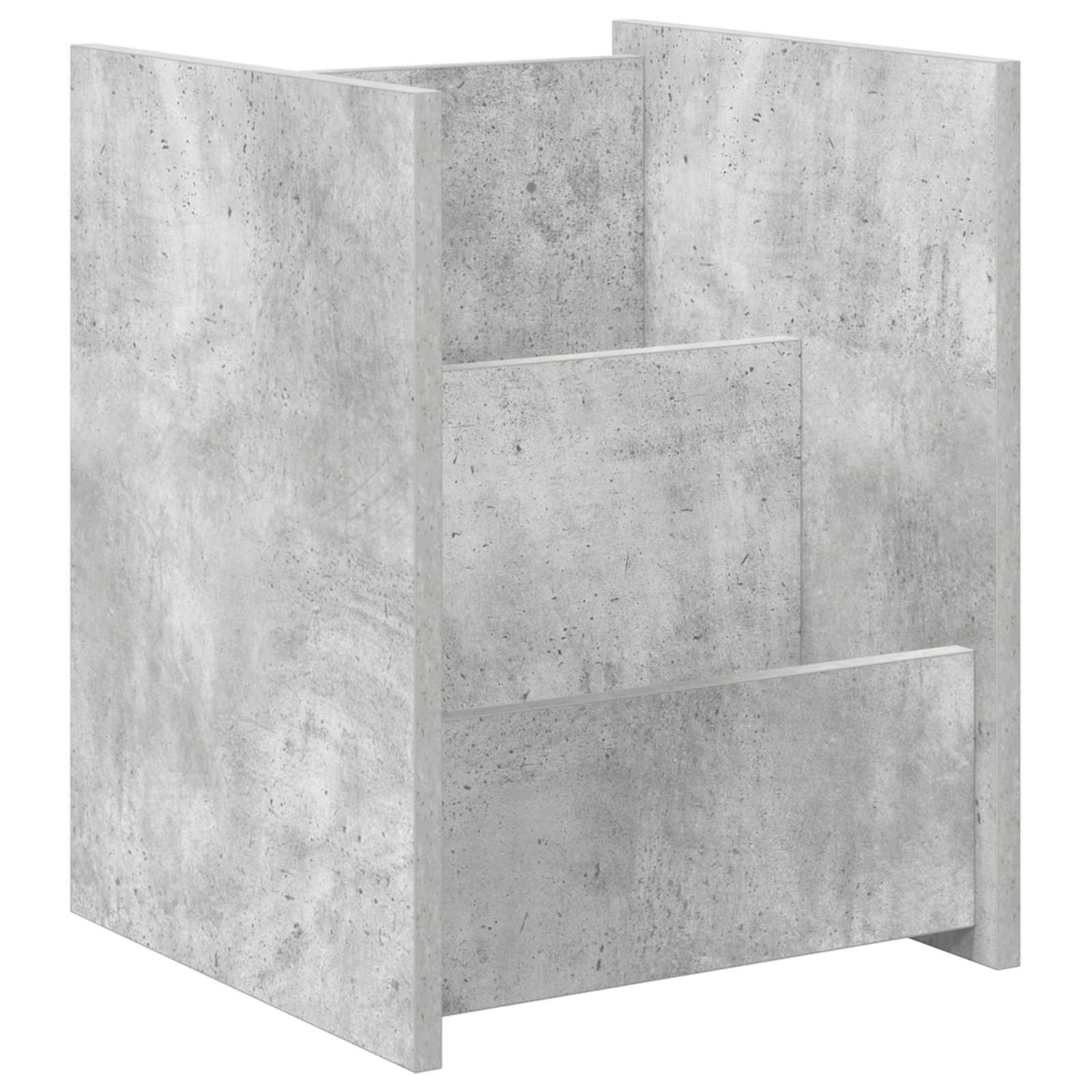 Regál Na Časopisy S Policí Betonově Šedá 35 X 35 X 45 Cm