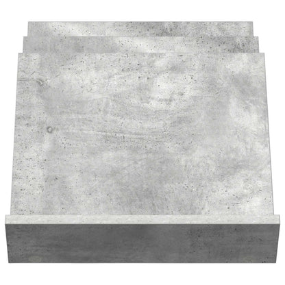 Regál Na Časopisy S Policí Betonově Šedá 53 X 40 X 28,5 Cm