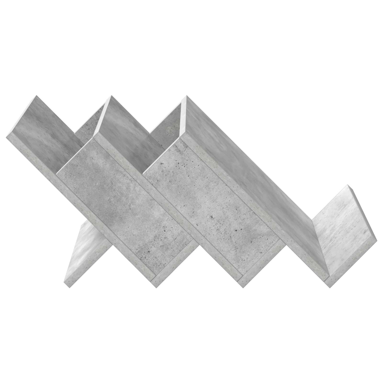 Regál Na Časopisy S Policí Betonově Šedá 53 X 40 X 28,5 Cm