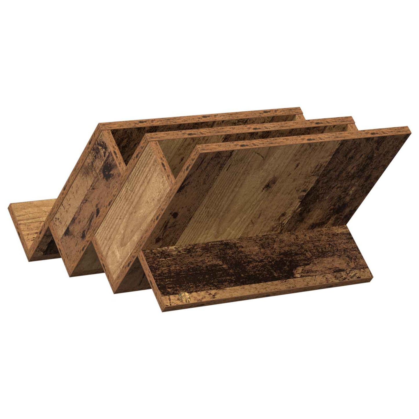 Regál Na Časopisy S Policí Staré Dřevo 53 X 40 X 28,5 Cm