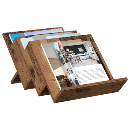 Regál Na Časopisy S Policí Staré Dřevo 53 X 40 X 28,5 Cm
