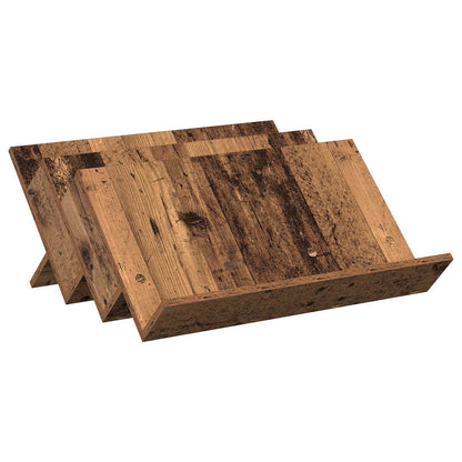 Regál Na Časopisy S Policí Staré Dřevo 65 X 53 X 28,5 Cm