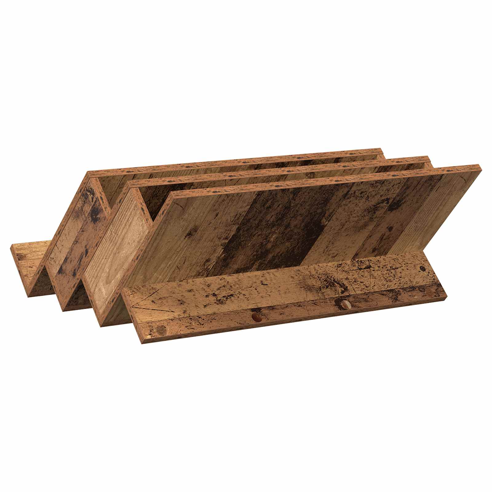 Regál Na Časopisy S Policí Staré Dřevo 65 X 53 X 28,5 Cm