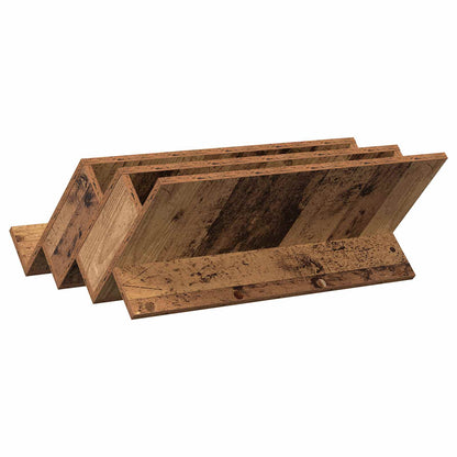 Regál Na Časopisy S Policí Staré Dřevo 65 X 53 X 28,5 Cm