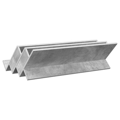 Regál Na Časopisy S Policí Betonově Šedá 90 X 53 X 28,5 Cm