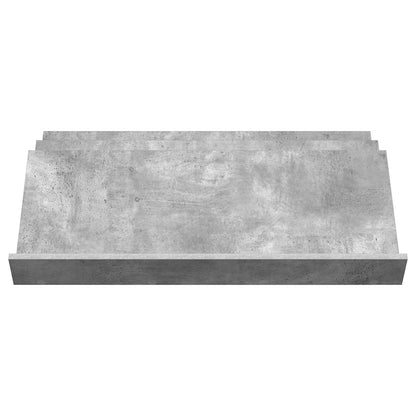 Regál Na Časopisy S Policí Betonově Šedá 90 X 53 X 28,5 Cm