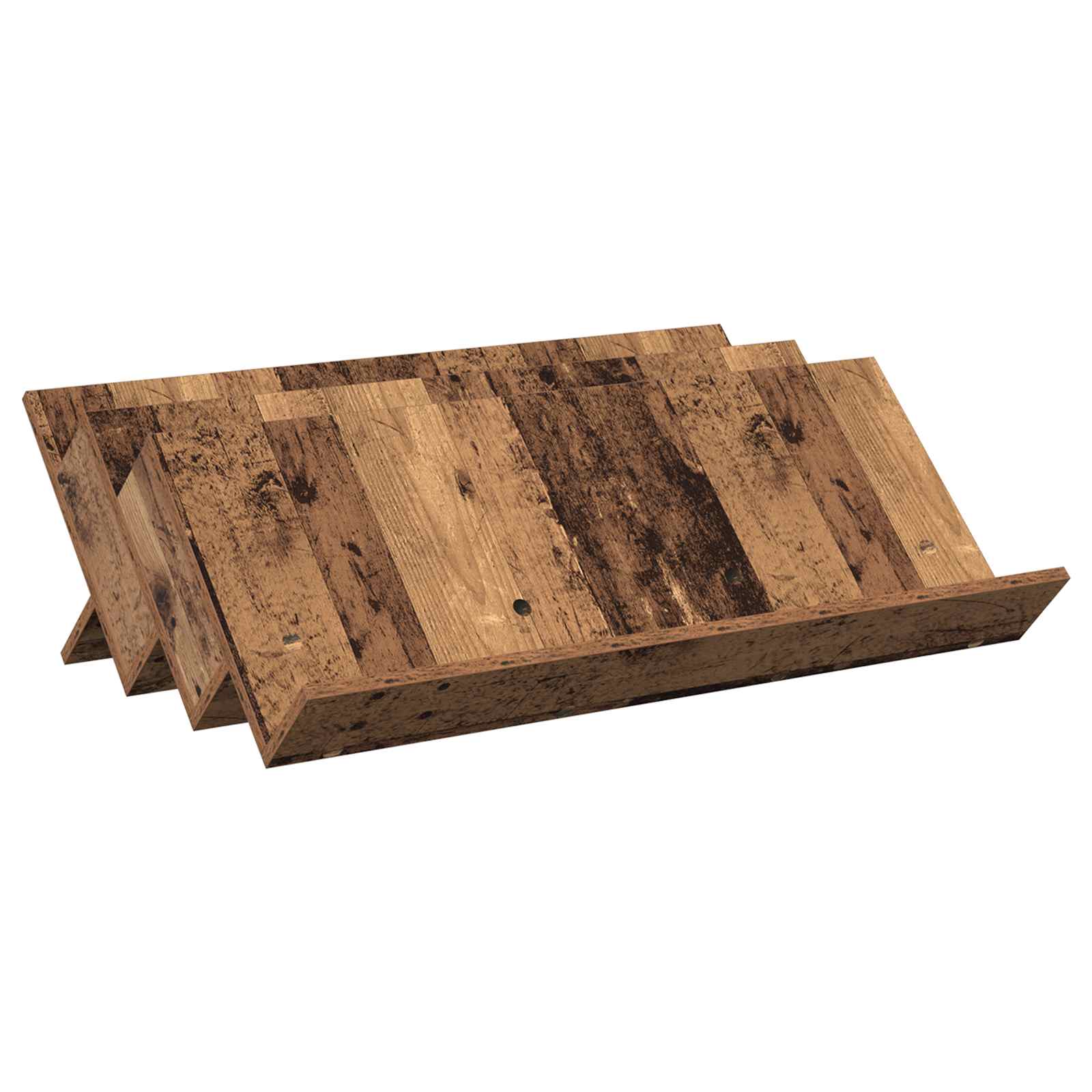 Regál Na Časopisy S Policí Staré Dřevo 90 X 53 X 28,5 Cm