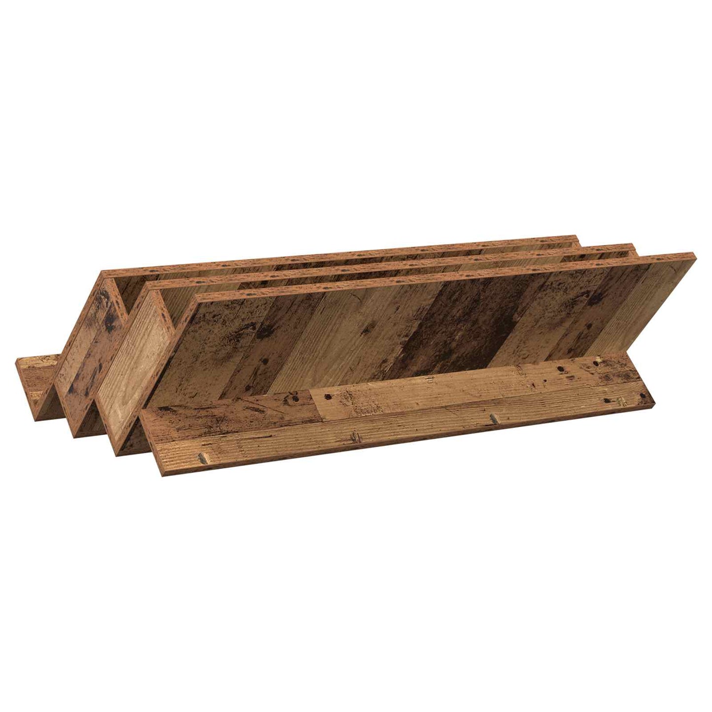 Regál Na Časopisy S Policí Staré Dřevo 90 X 53 X 28,5 Cm