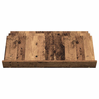 Regál Na Časopisy S Policí Staré Dřevo 90 X 53 X 28,5 Cm