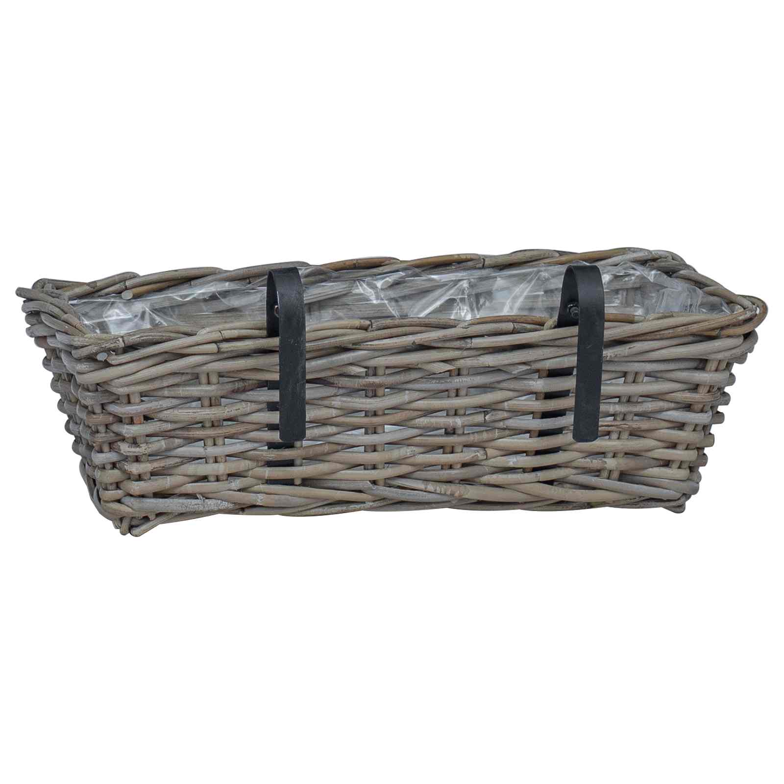 Závěsný Květinový Koš 2 Ks Přirozená Šedá 48 X 22 X 15 Cm