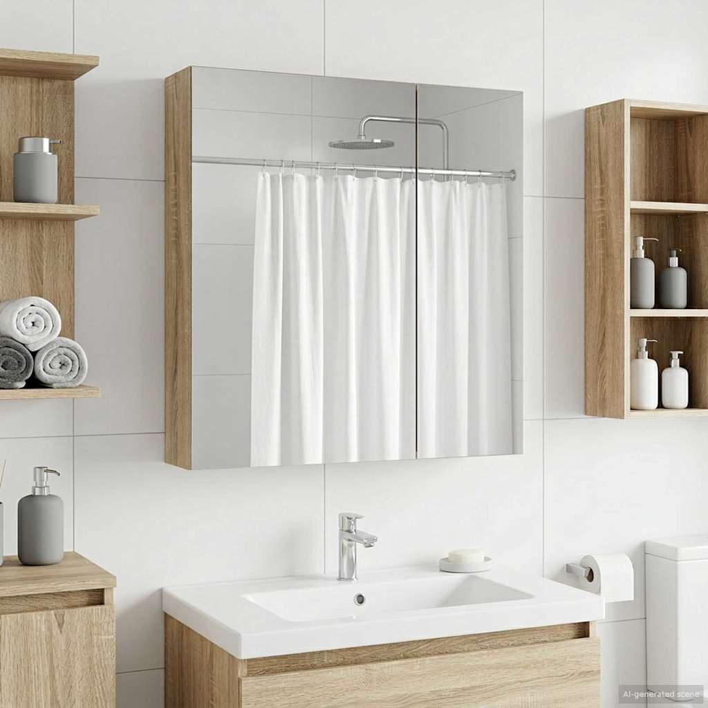 Koupelnová Zrcadlová Skříň 60 X 14,5 X 70 Cm
