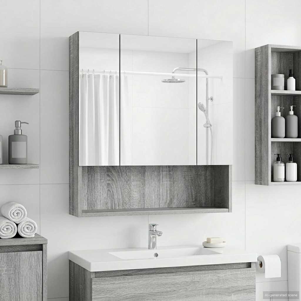 Koupelnová Zrcadlová Skříň Sonoma Dub 60 X 14.5 X 70 Cm