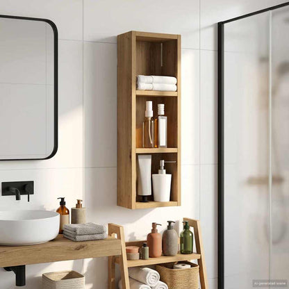 Koupelnová Nástěnná Skříňka Umělecký Dub 20 X 10 X 60,5 Cm