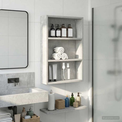 Koupelnová Nástěnná Skříňka Betonově Šedá 40 X 10 X 60,5 Cm