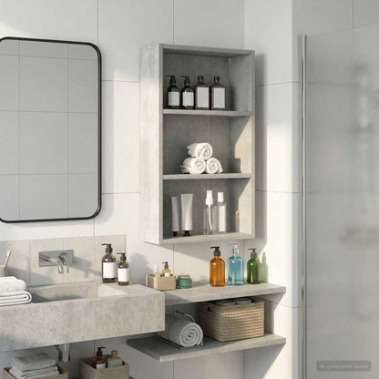 Koupelnová Nástěnná Skříňka Betonově Šedá 40 X 14 X 70 Cm