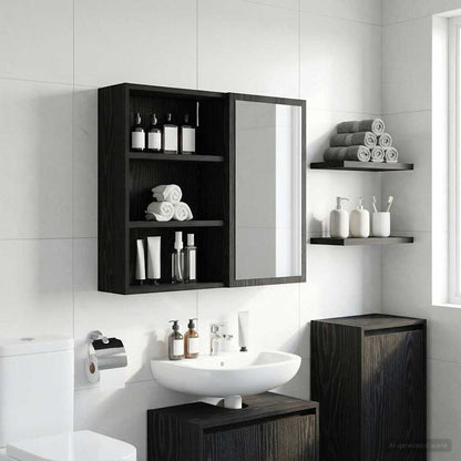 Koupelnová Nástěnná Skříňka Černý Dub 40 X 16 X 62,5 Cm