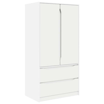 Šatní Skříň Se Dveřmi Bílý 79,5 X 49 X 156 Cm Dřevěný Materiál