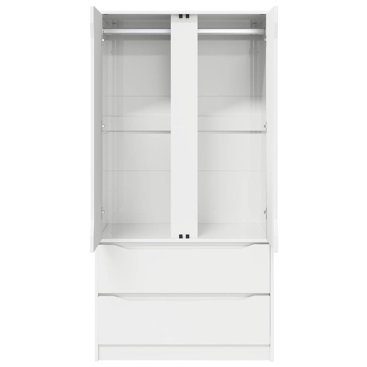Šatní Skříň Se Dveřmi Bílý 79,5 X 49 X 156 Cm Dřevěný Materiál