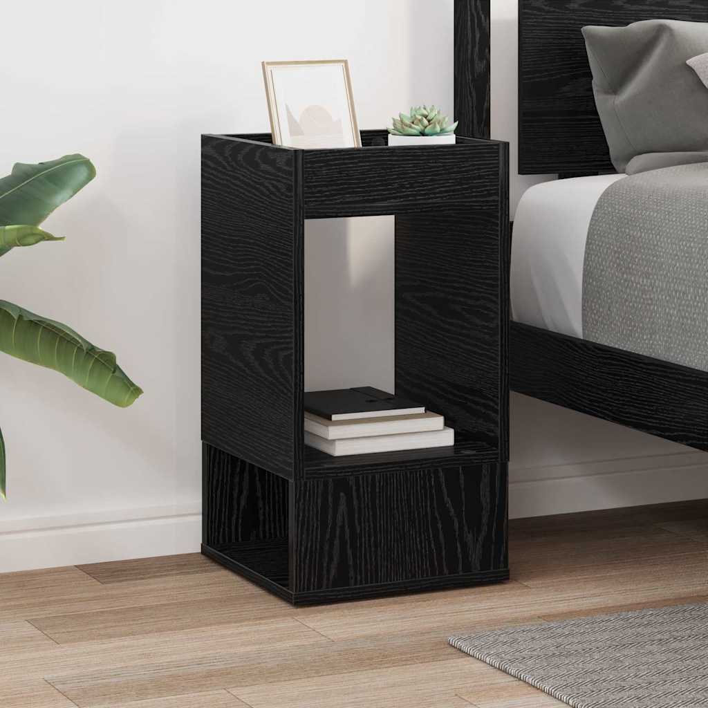 Odkládací Stolek Černý Dub 30 X 30 X 56 Cm Kompozitní Dřevo