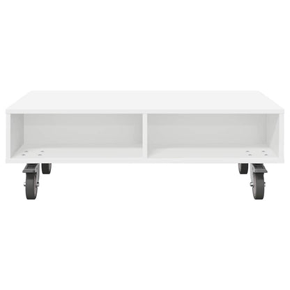 Stolek S Koly Bílá 90 X 50 X 30 Cm Kompozitní Dřevo
