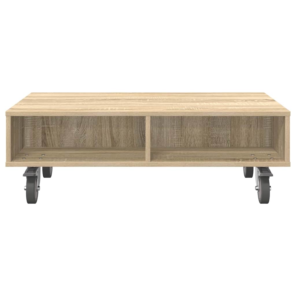 Stolek S Koly Sonoma Dub 90 X 50 X 30 Cm Kompozitní Dřevo