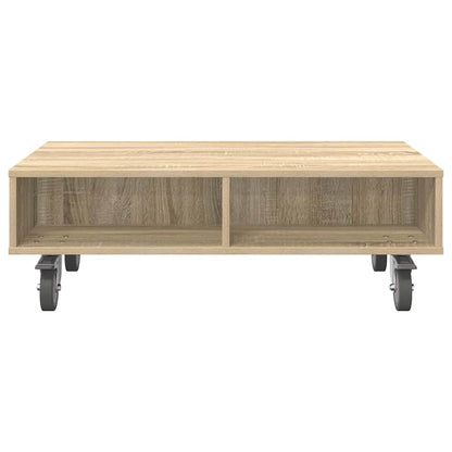 Stolek S Koly Sonoma Dub 90 X 50 X 30 Cm Kompozitní Dřevo
